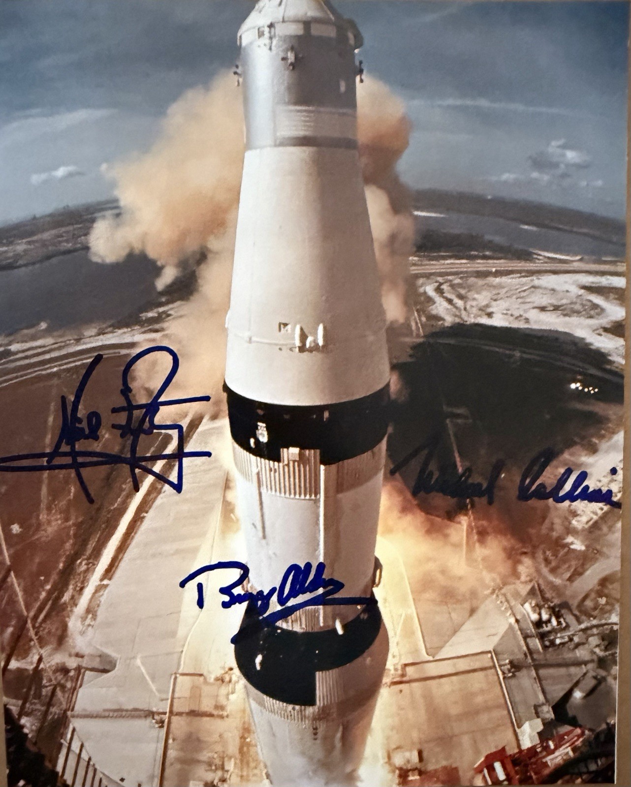 Rare Apollo 11 Astronauts Armstrong, Collins & Aldrin Photo Hand Signed W/COA