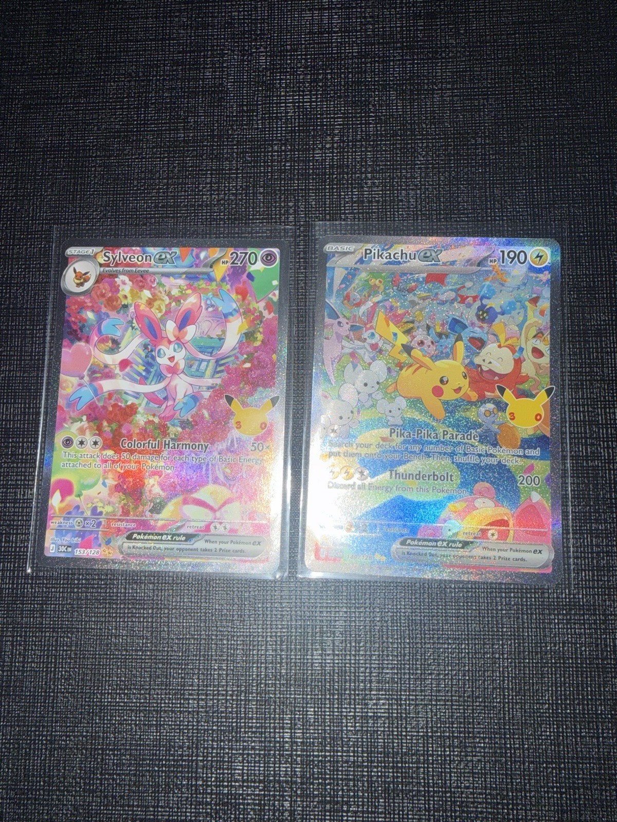 Pokemon 30th Anniversary Lot Sylveon Ex And Pikachu Ex SIRs