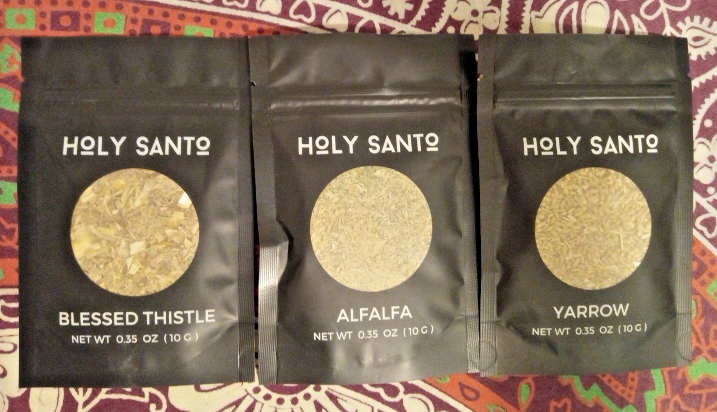 Holy Santo Organic Dried Blessed Thistle, Alfalfa, Yarrow 3 Pack  (LOT) .35 Oz