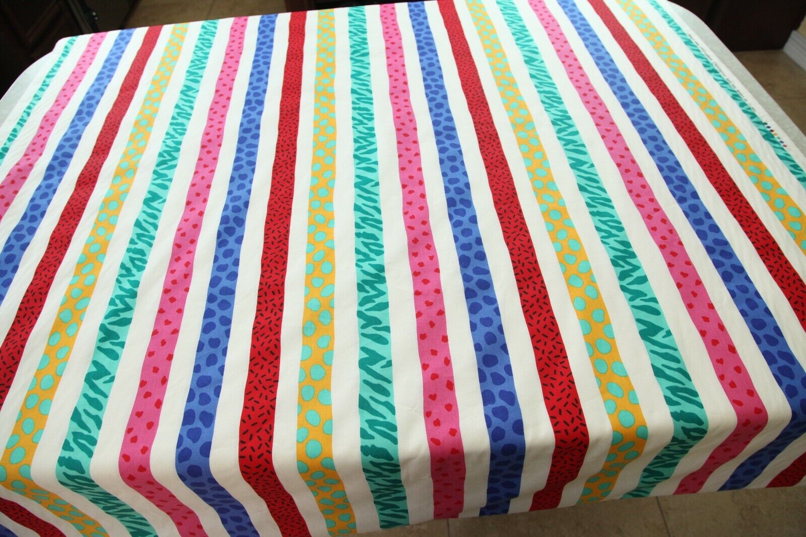 VTG Di Lewis For Kids Who Stripe Upholstery Fabric 90s Memphis Style Colorful