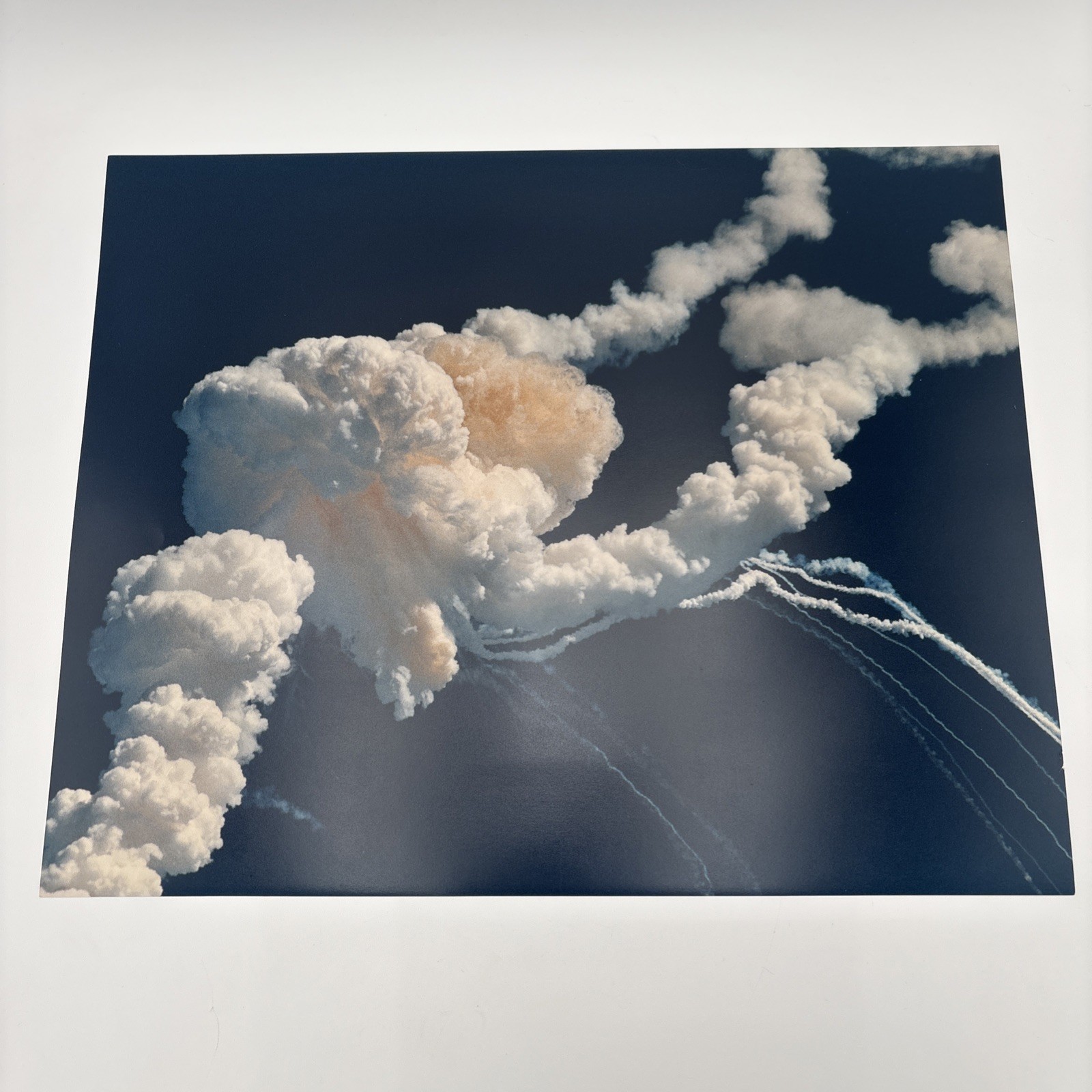 PHOTO AFTERMATH OF SPACE SHUTTLE CHALLENGER EXPLOSION 1986 16X20 by Dick Gabrish PHOTO AFTERMATH OF SPACE SHUTTLE CHALLENGER EXPLOSION 1986 16X20 by Dick Gabrish