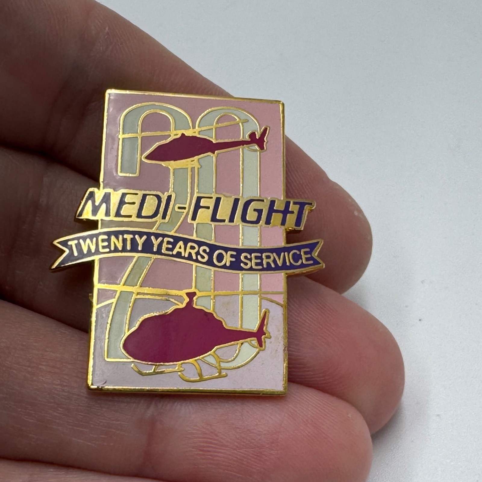 Vintage Medi-Flight 20 Years of Service Helicopter EMS Lapel Pin Mediflight Vintage Medi-Flight 20 Years of Service Helicopter EMS Lapel Pin Mediflight