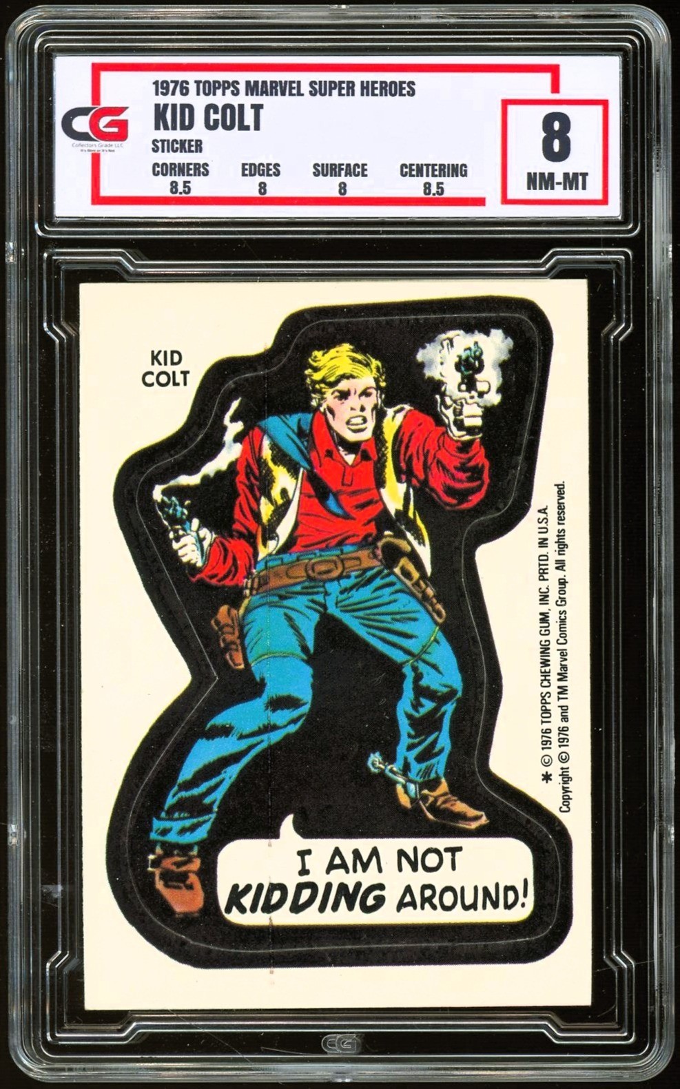 1976 Topps Marvel Super Heroes Sticker Vintage ~ Kid Colt ~ CG 8 NM-MT