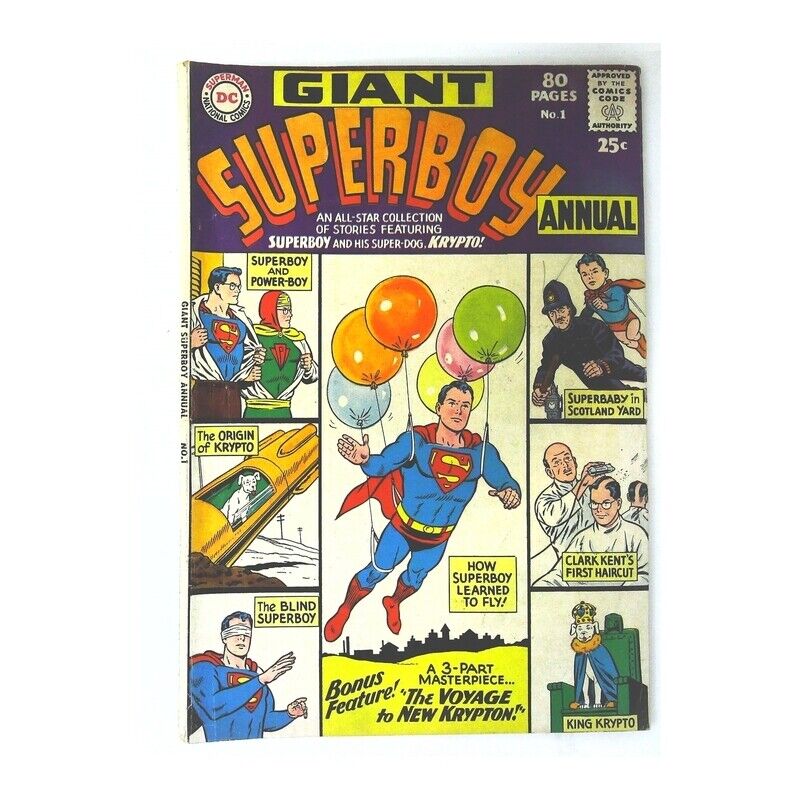 Superboy Annual #1 1949 series DC comics VG+ Full description below [y&