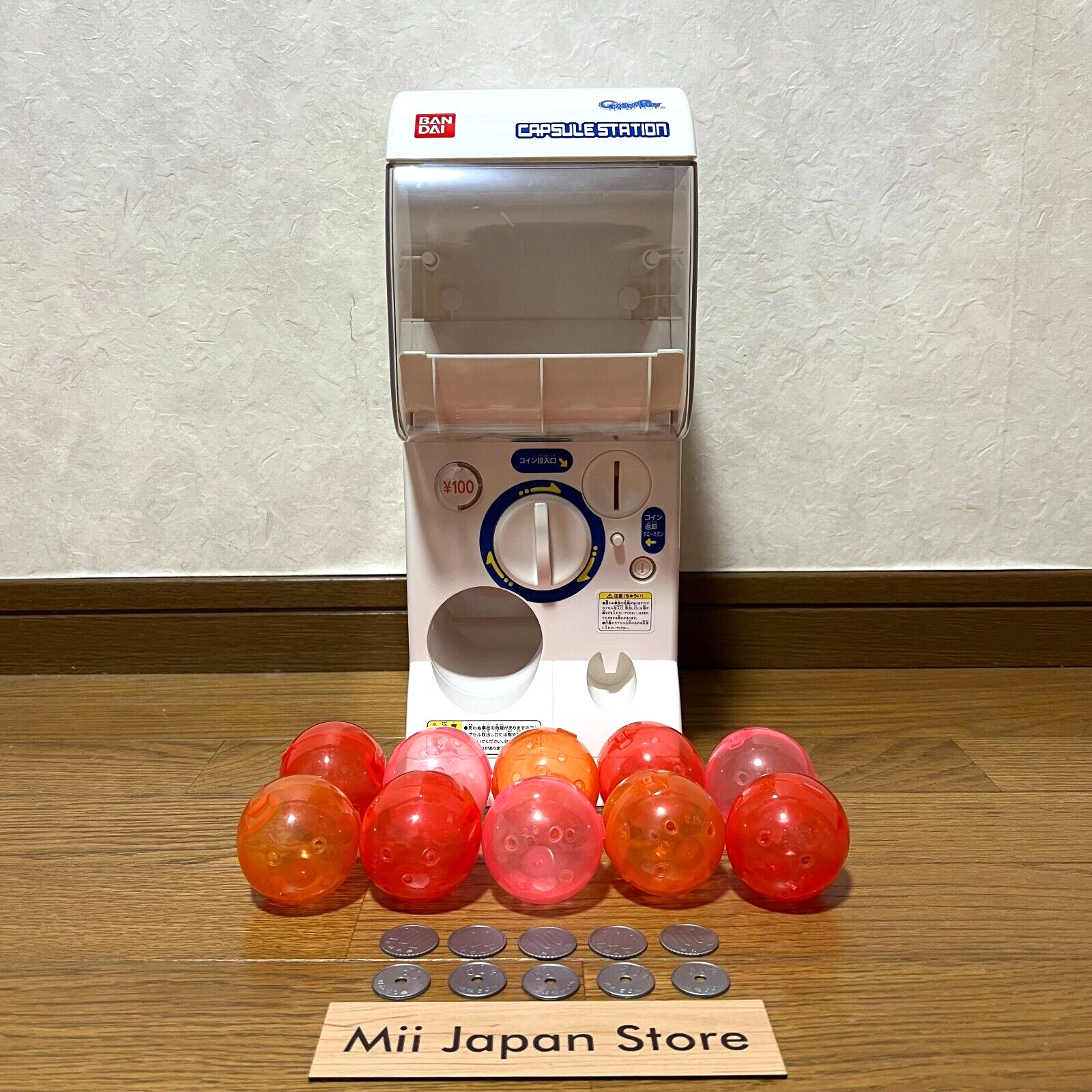 BANDAI Official Gashapon Machine Capsule Station with 10 Cupsulses Gacha Gacha
