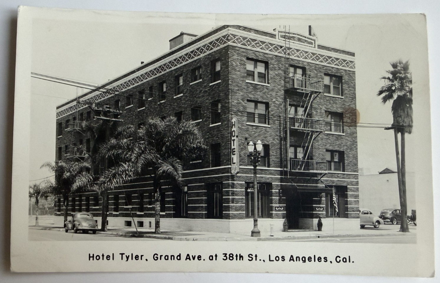 c1930s RPPC Hotel Tyler Grand Ave 38th St Los Angeles California CA Postcard c1930s RPPC Hotel Tyler Grand Ave 38th St Los Angeles California CA Postcard