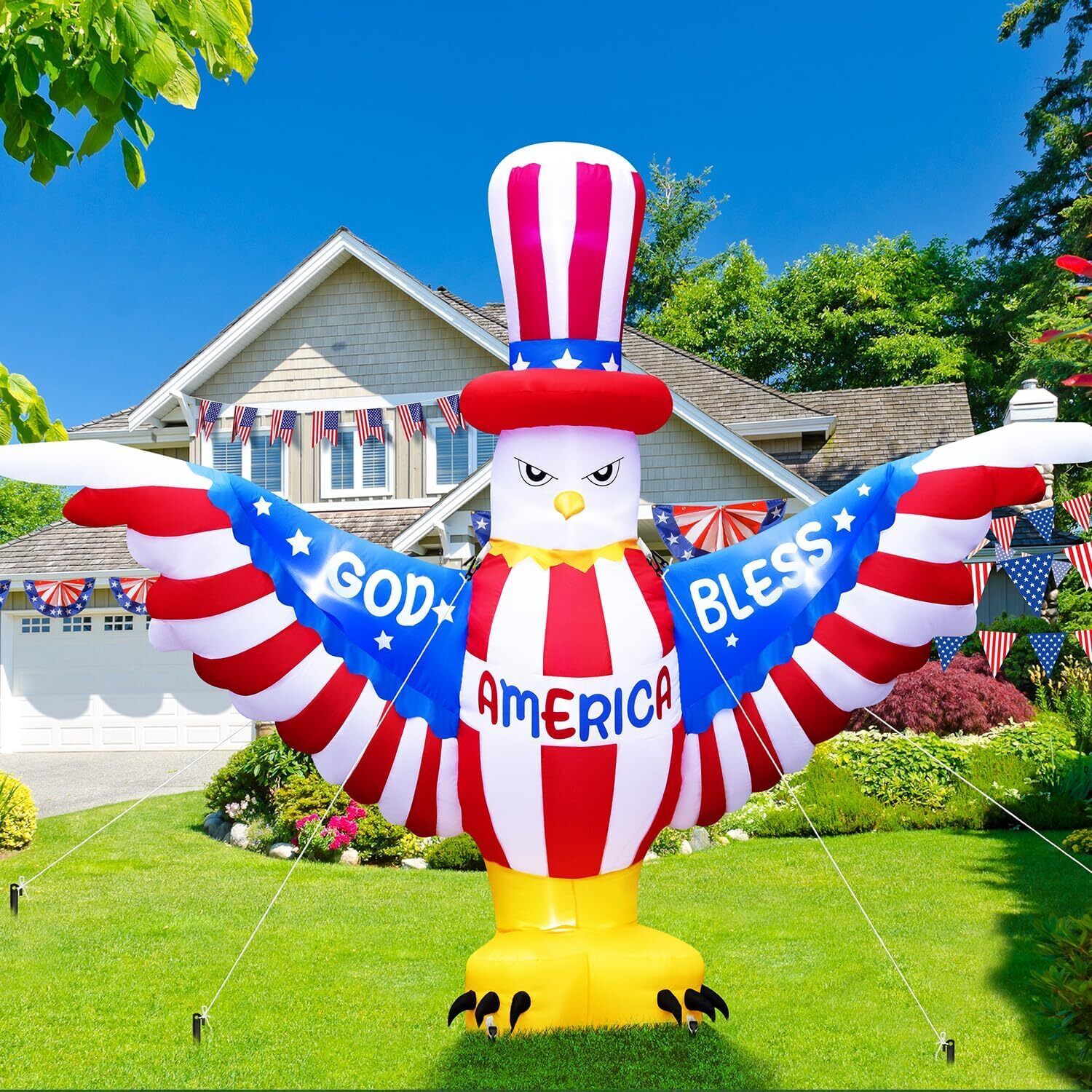 Independence Day Patriotic Inflatable Outdoor Decorations, BAINA Multicolor 