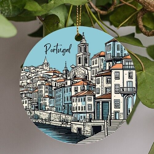 Porto, Portugal, Europe, City, Illustration, Ceramic Ornament, Gift