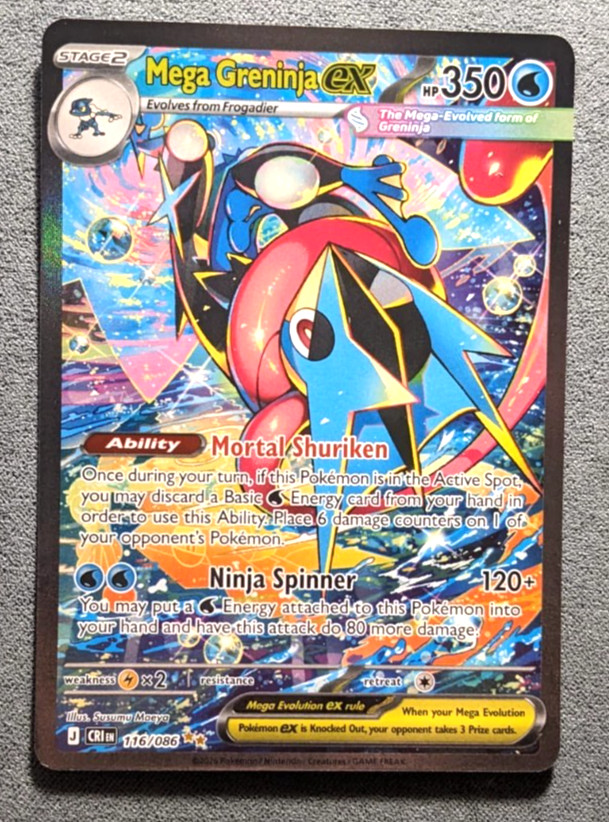 Pokemon English - Chaos Rising - Mega Greninja ex 116/086 - SIR - LP Pokemon English - Chaos Rising - Mega Greninja ex 116/086 - SIR - LP
