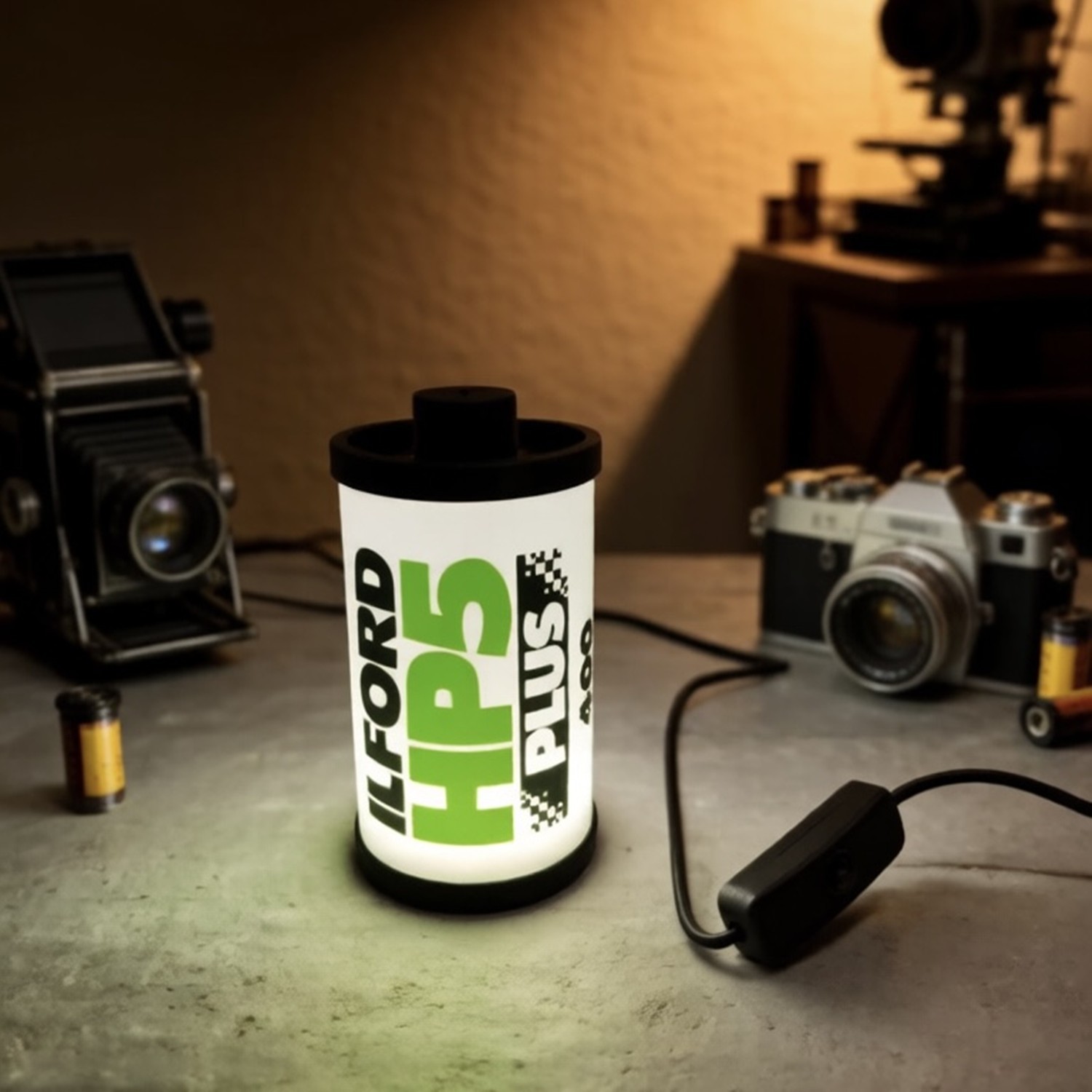 ILFORD HP5 Plus 400 Film Canister Design Camera Decor 3D Printed Sign ILFORD HP5 Plus 400 Film Canister Design Camera Decor 3D Printed Sign