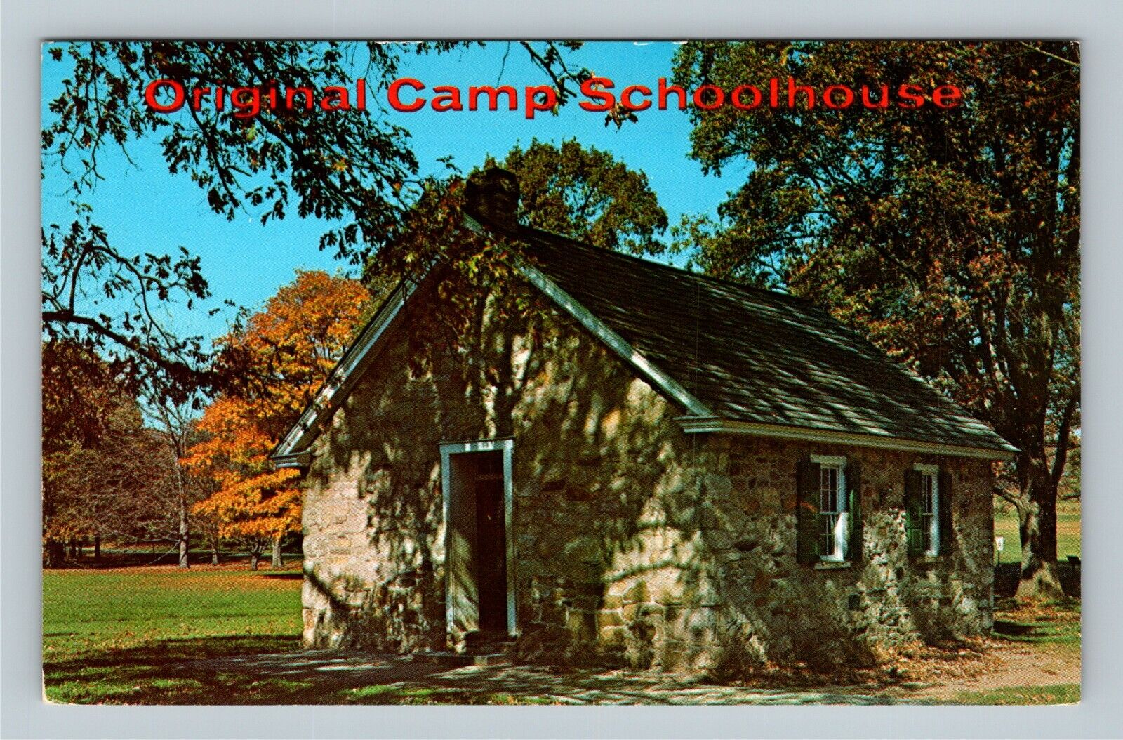Valley Forge Park, Historic Stone Camp Schoolhouse Vintage Pennsylvania Postcard