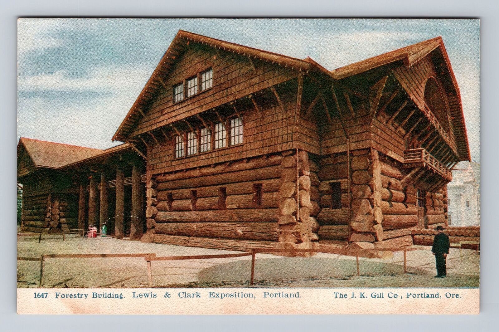 Portland OR-Oregon, Lewis & Clark Exposition, Forestry Building Vintage Postcard