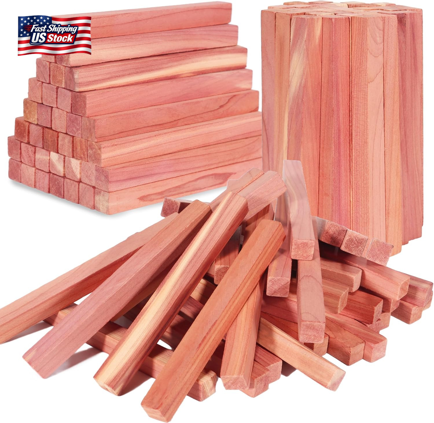 UNIVIVO Cedar Blocks for Clothes Storage, 100% Aromatic Red Cedar Wood Sticks Ch