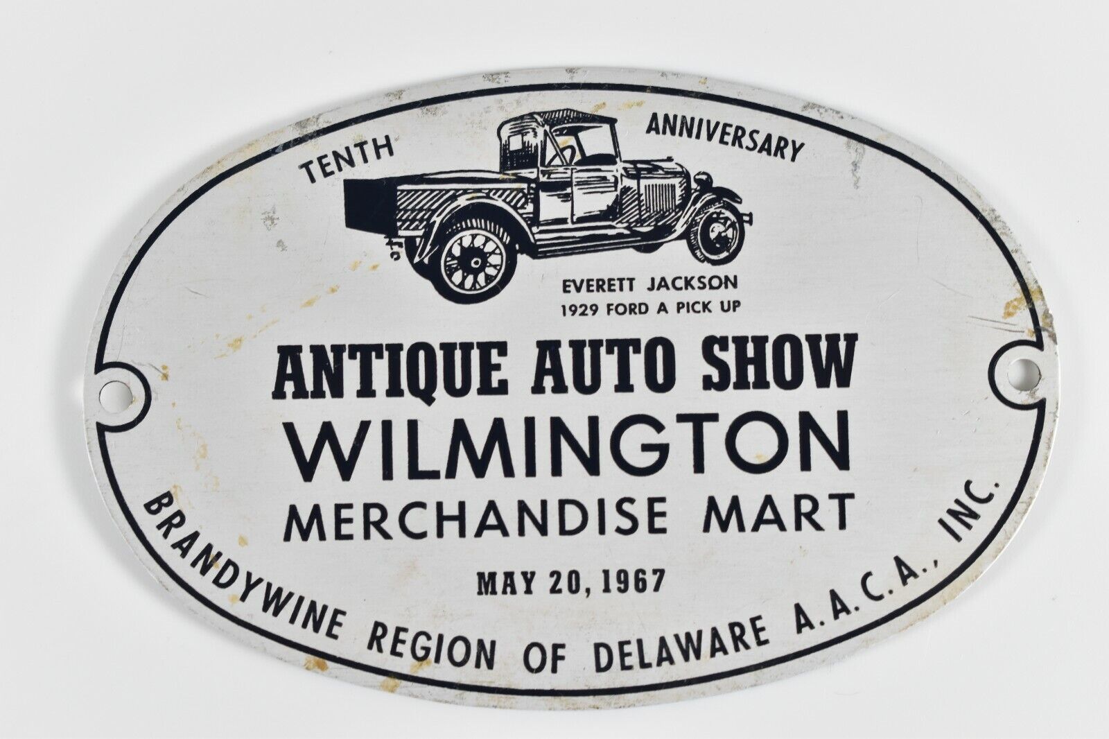 1967 AACA Meet Wilmington DE Merchandise Mart Dash Plaque Car Show Plate 10th 