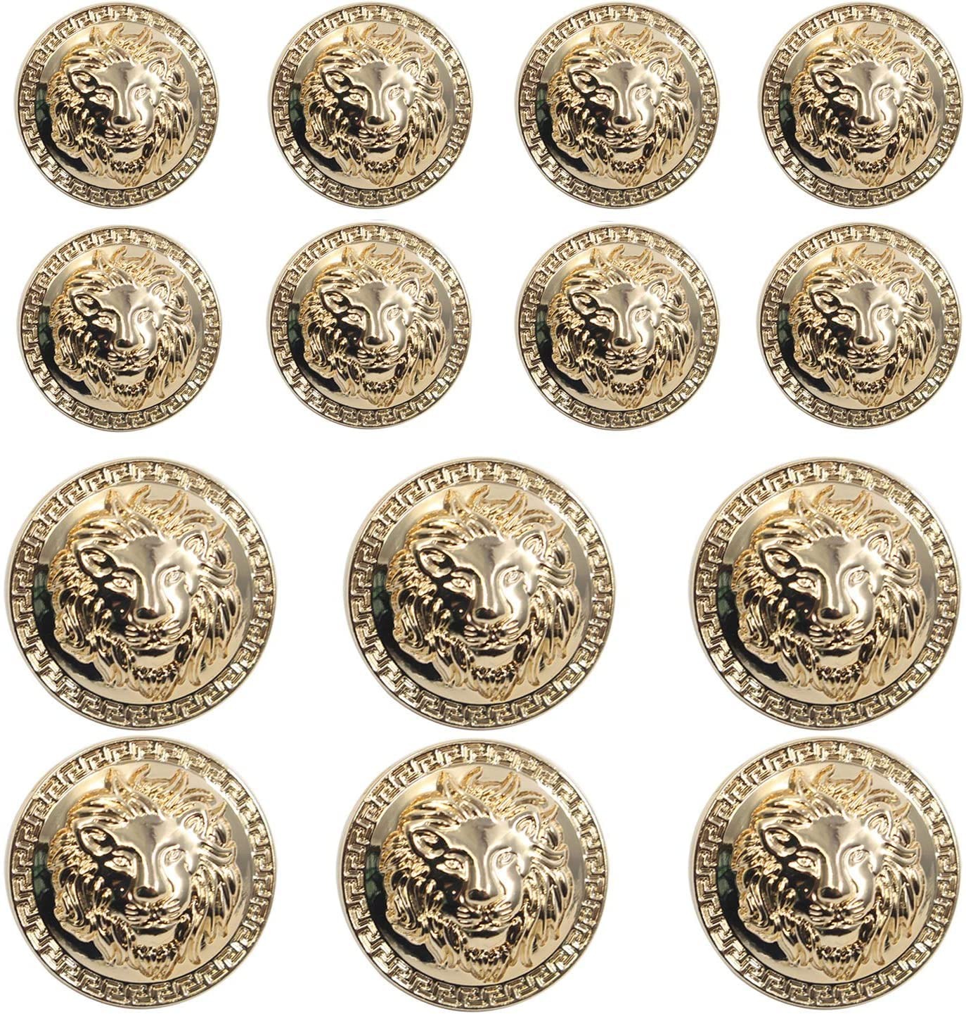 14 Pieces Gold Vintage Antique Metal Blazer Button Set - 3D 17mm, 23mm, 14 Pieces Gold Vintage Antique Metal Blazer Button Set - 3D 17mm, 23mm,