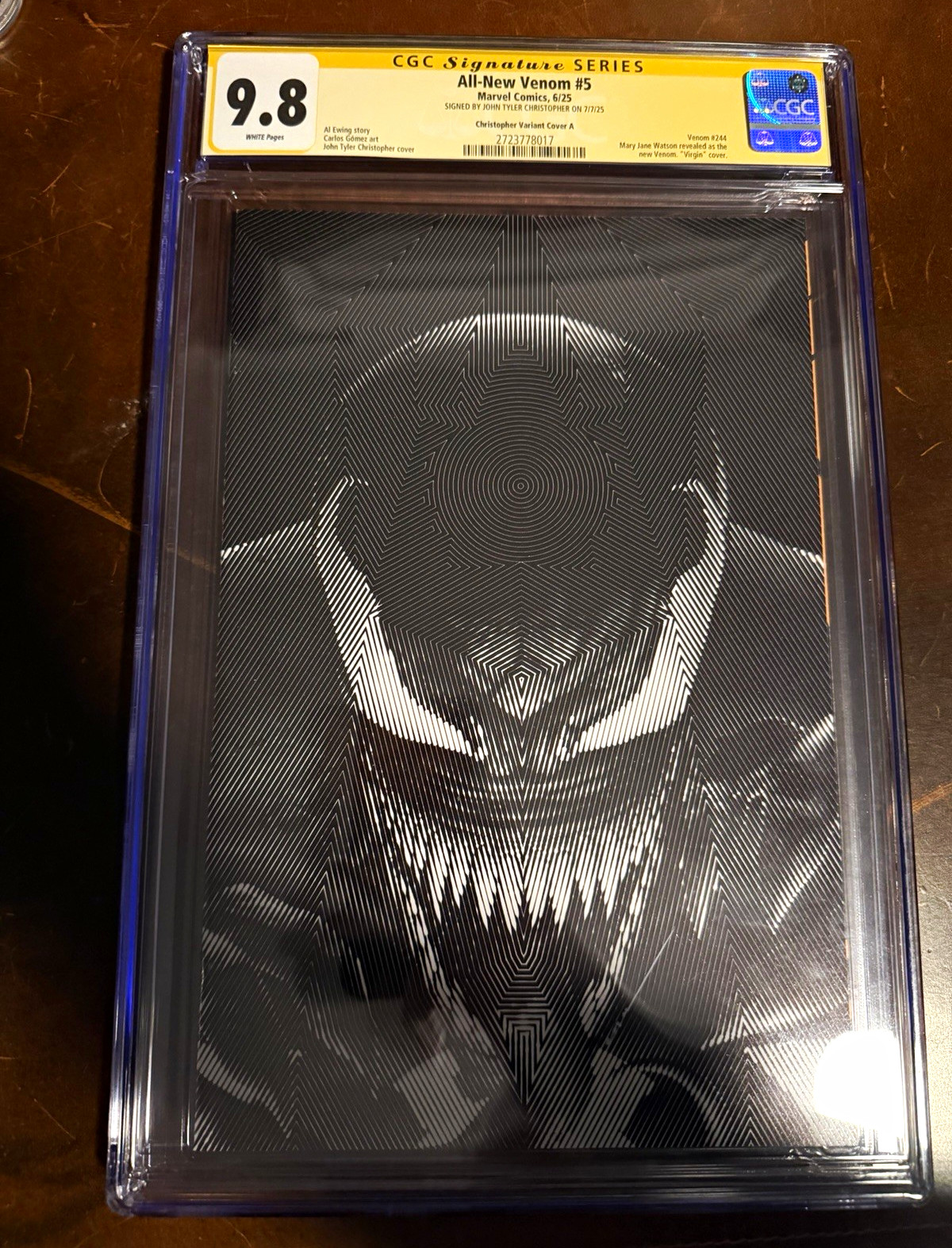 All-New Venom #5 CGC 9.8 SS Signed John Tyler Christopher Virgin Variant