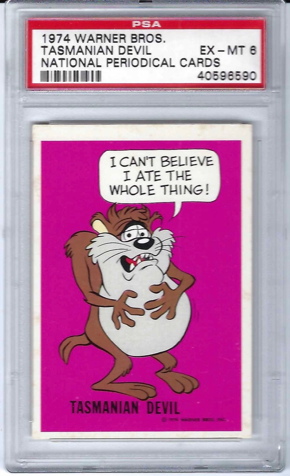 1974 Warner Bros. Tasmanian Devil National Periodical Cards PSA - 6