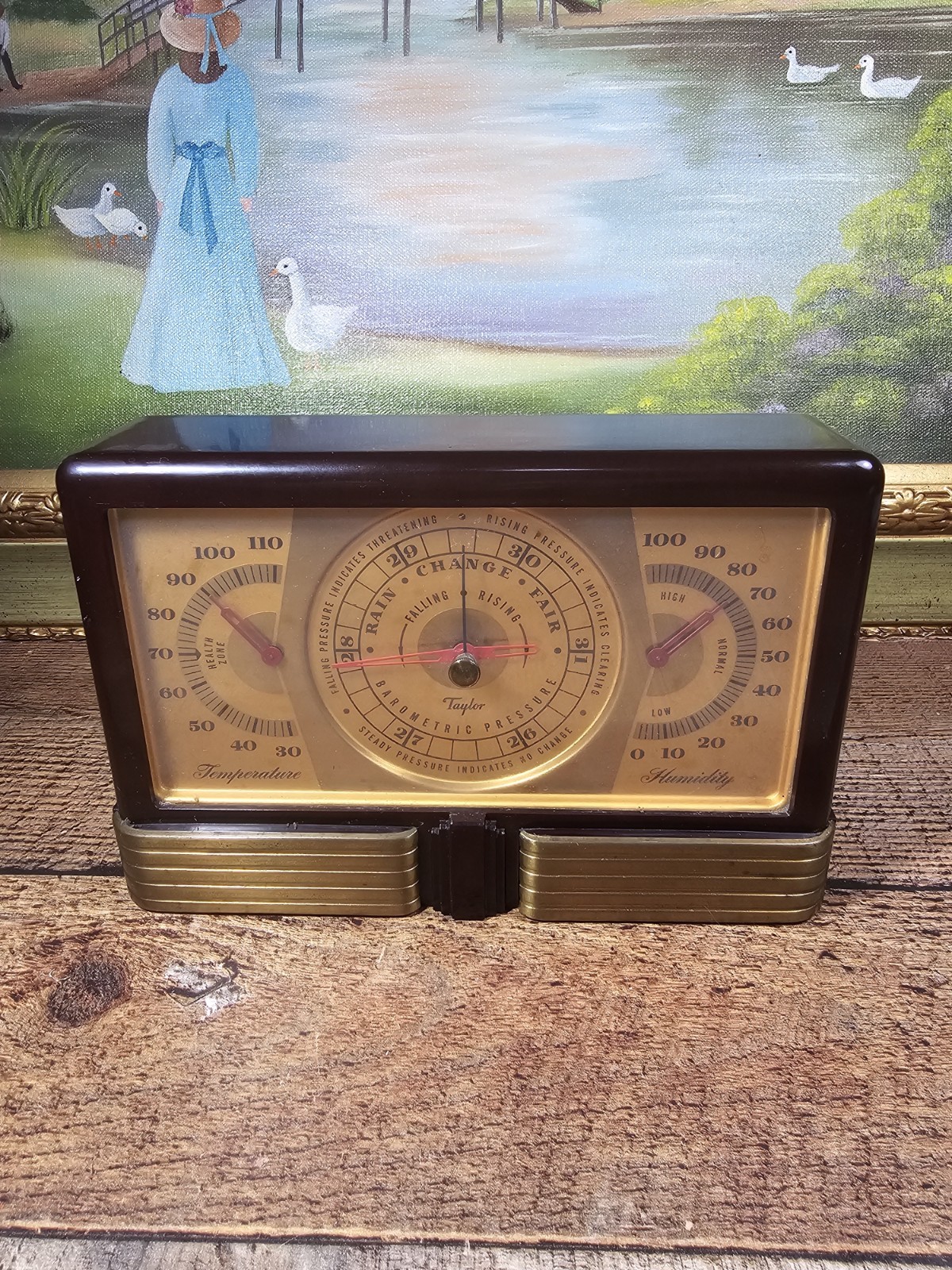 1926 Art Deco Bakelite Taylor Instruments Barometer Stormoguide 