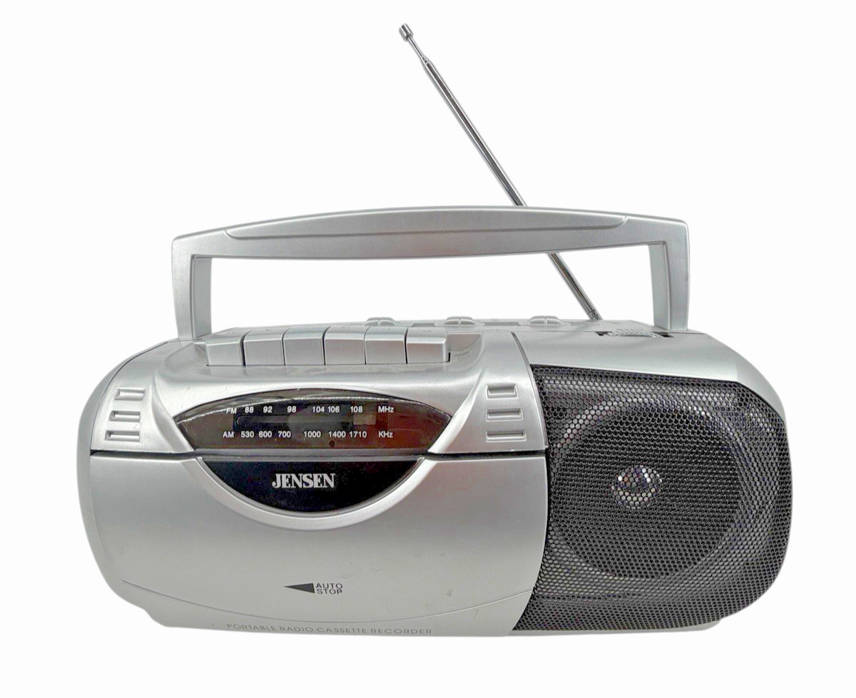 Jensen MCP-160 Portable AM/FM Radio Cassette Player Tested & Working Silver