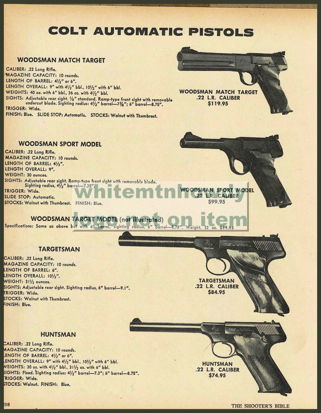 1973 COLT Woodsman AD Match Target, Sportsman, TTargetsman, Huntsman Pistol