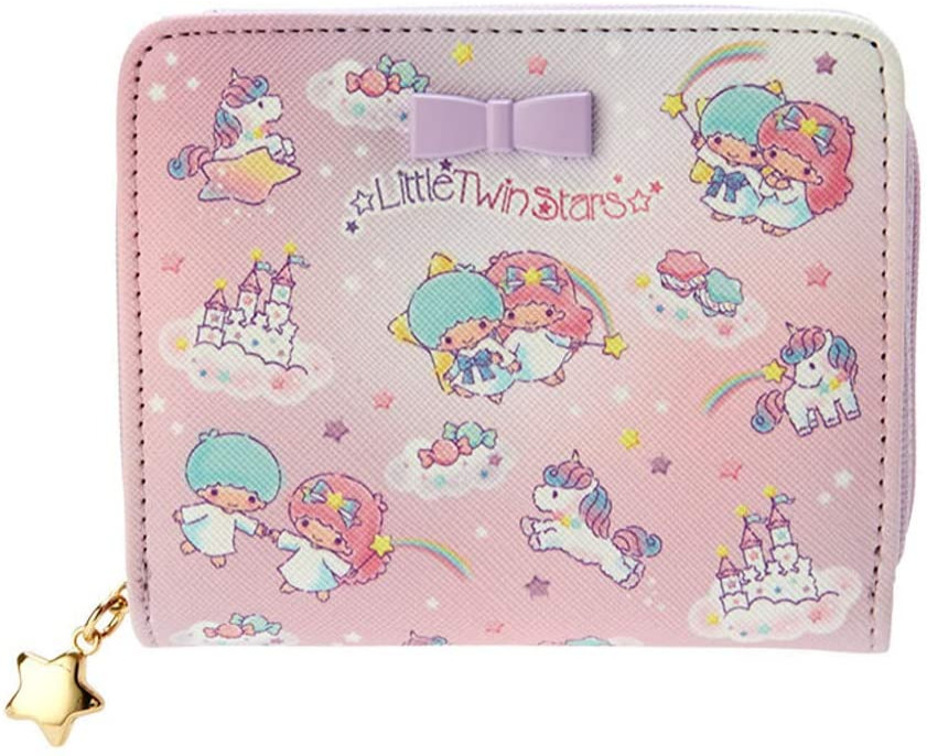 JAPAN SANRIO Little Twin Stars Candy Unicorn Leather Card ID Wallet Purse New