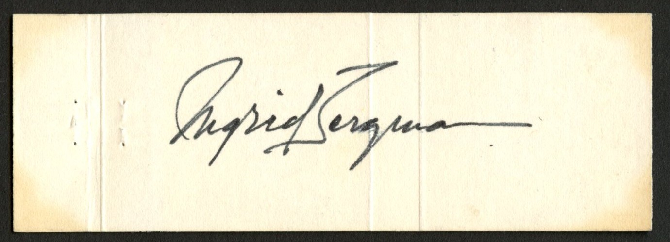 Ingrid Bergman d1982 signed autograph Marchbook Cover Actress PSA Stickered Ingrid Bergman d1982 signed autograph Marchbook Cover Actress PSA Stickered