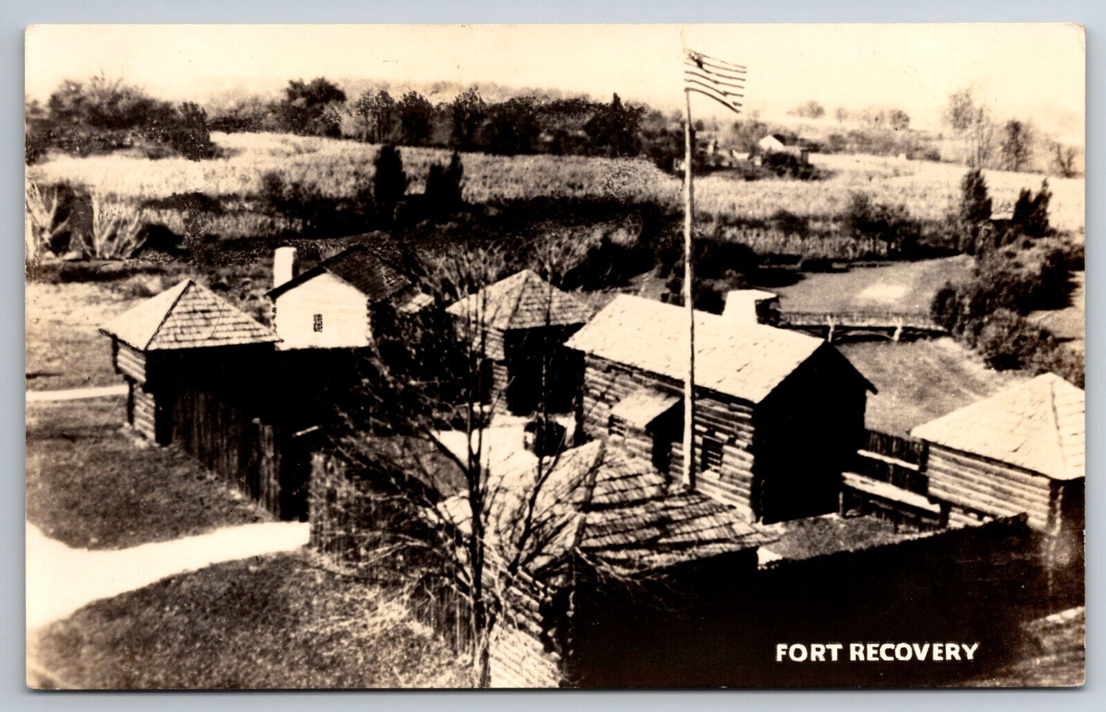Vintage Postcard OH Fort Recovery RPPC State Memorial Real Photo ~7970
