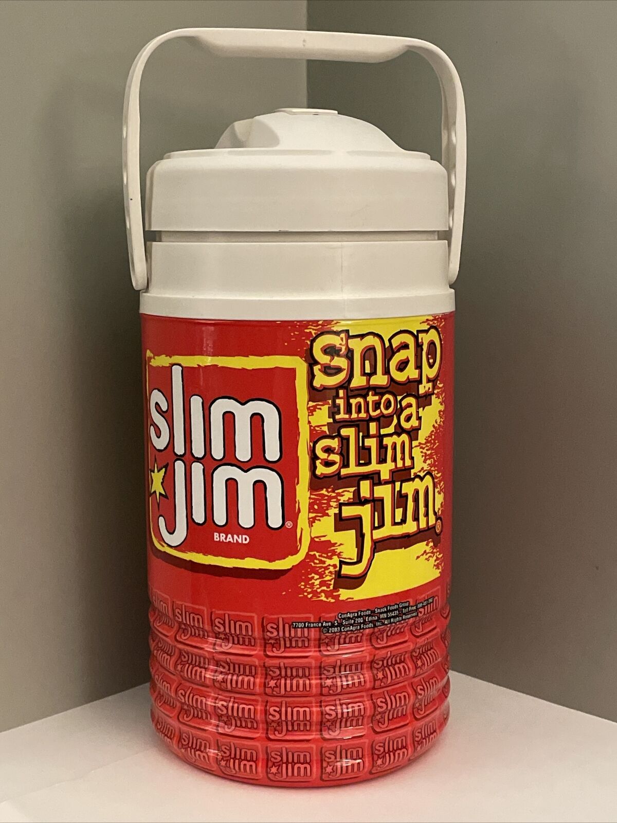 Vintage Igloo Snap Into a Slim Jim Thermos Cooler 1/2 Gallon - 2003 Red Yellow
