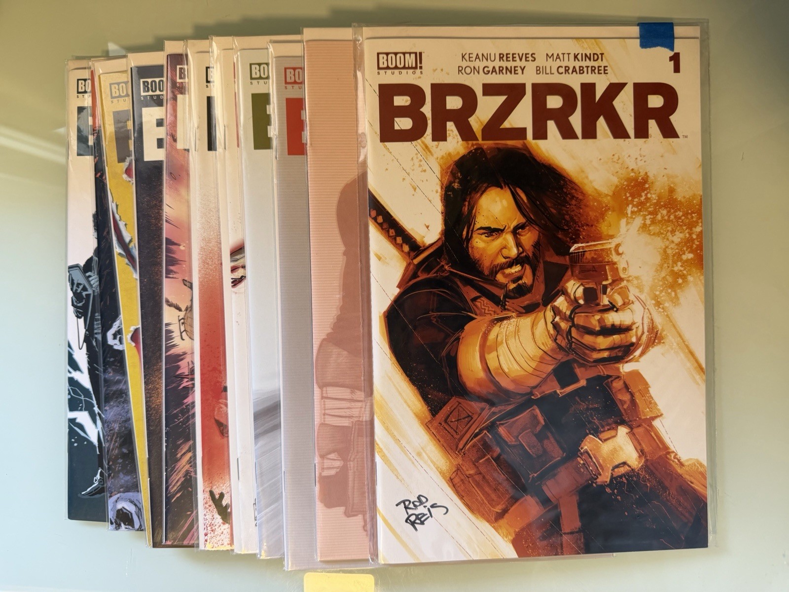 BRZRKR #1-12 (2021) Keanu Reeves / Complete Set + Cover Signed #1 Rod Reis
