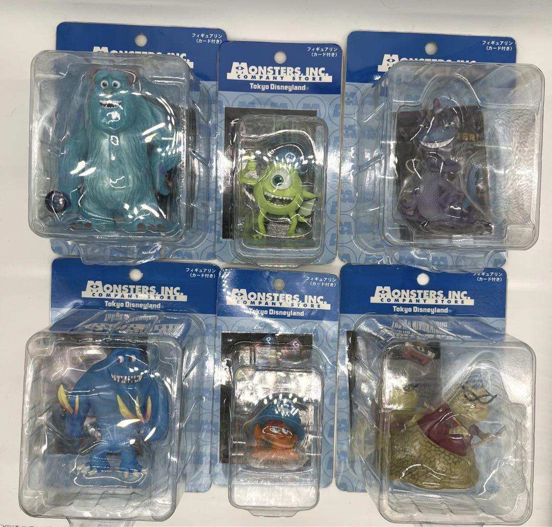 Disney Figure lot of 6 Monsters Inc Sulley Mike Randall Roz Rocky Crows Card  