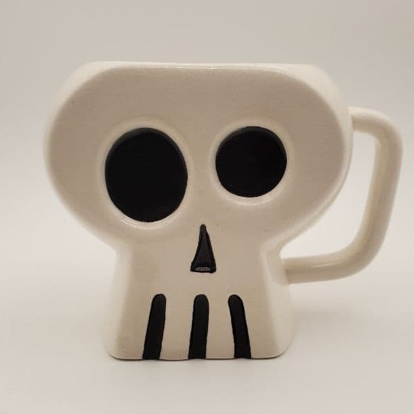 Tiki Collectibles by SHAG Mug of skulls White Josh Agle Art 2006 No Box Rare