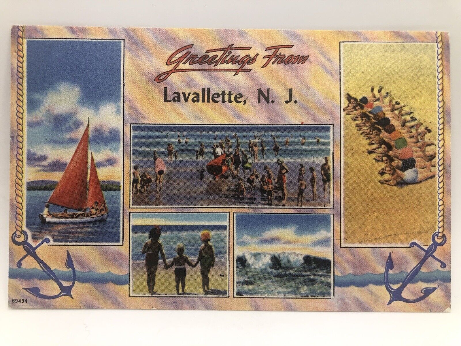 Postcard Greetings from Lavallette New Jersey 1957