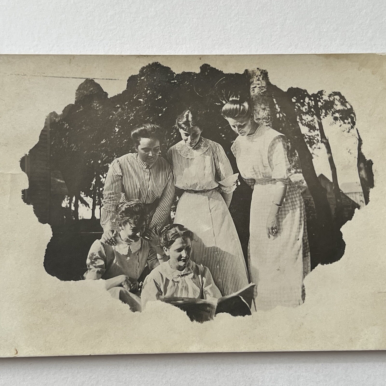 Antique RPPC Real Postcard Group Photograph Beautiful Women Reading Masking Antique RPPC Real Postcard Group Photograph Beautiful Women Reading Masking