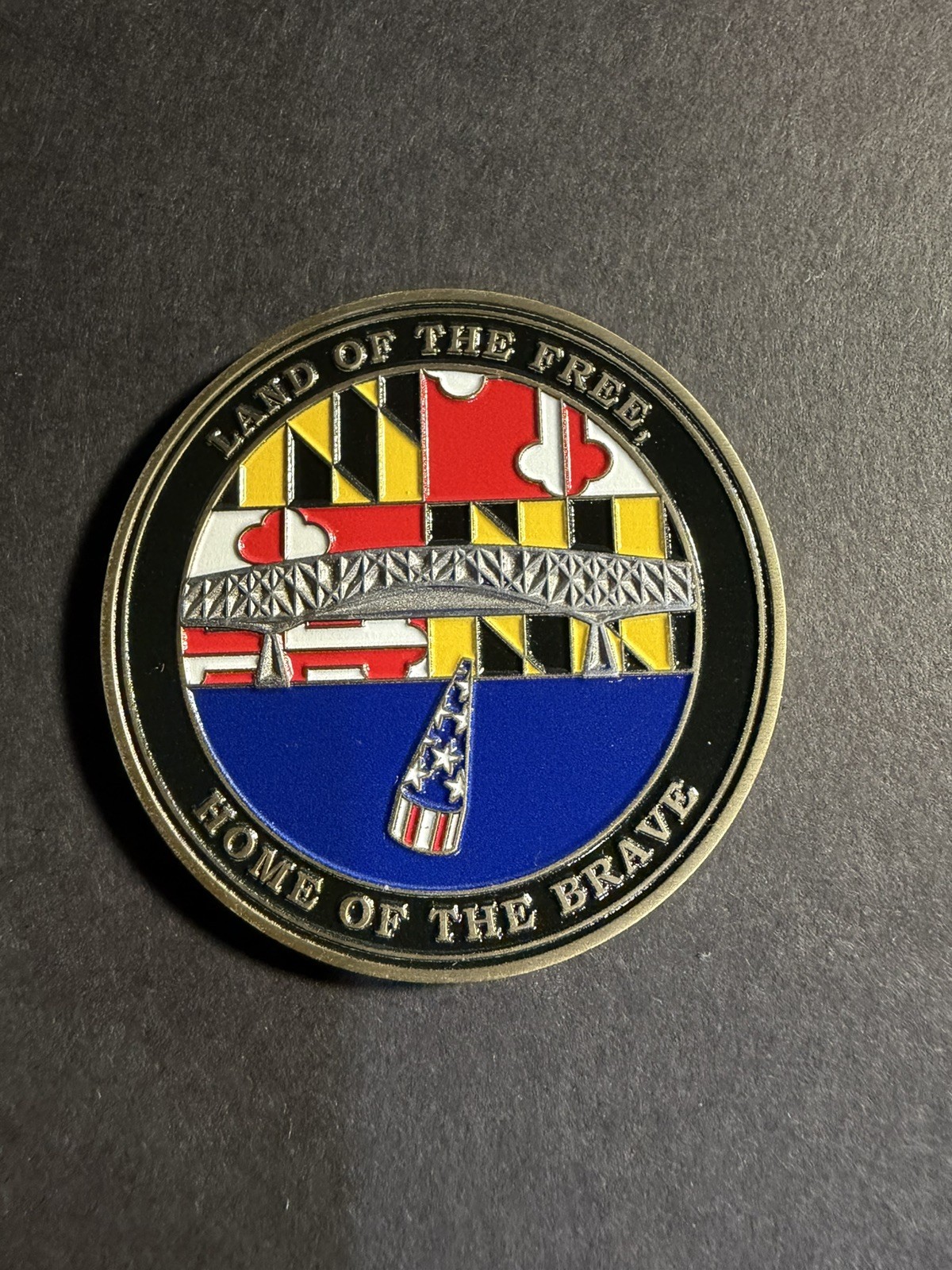 Baltimore County Police Challenge Coin KEY BRIDGE Land of the Free Memorial Coin