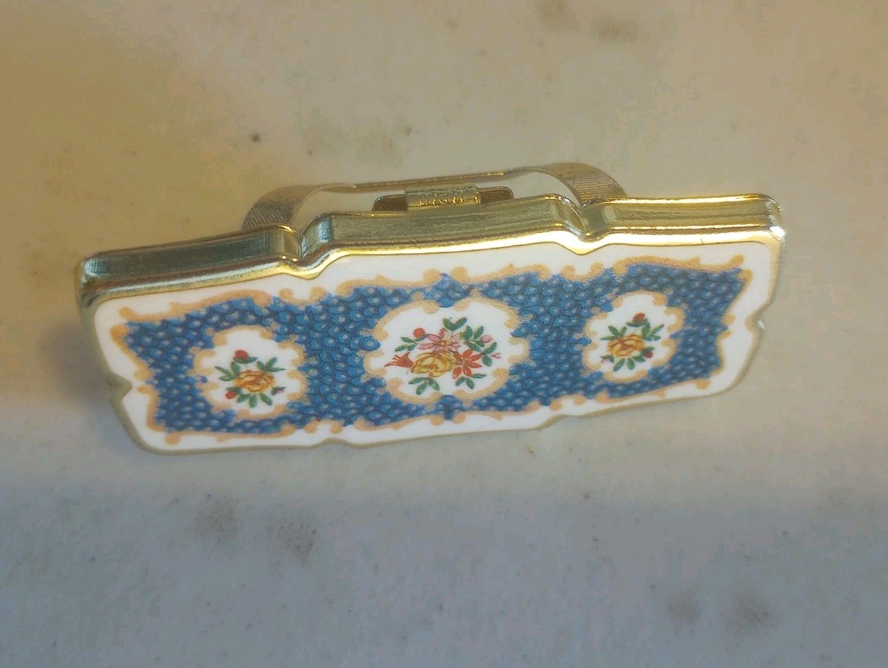 VTG Lipstick Holder With Hinged Mirror Floral Made in Japan VTG Lipstick Holder With Hinged Mirror Floral Made in Japan