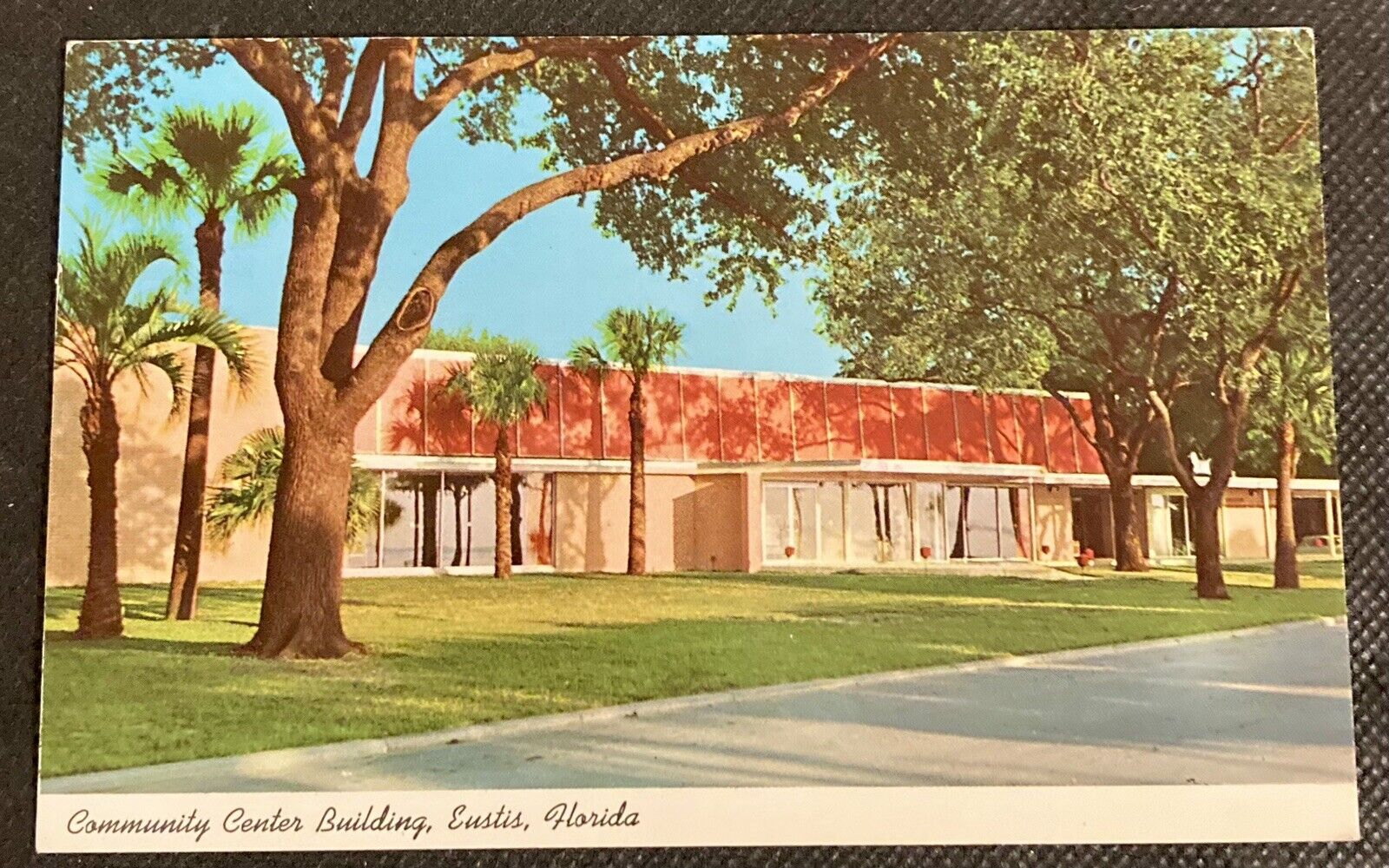 Vintage Eustis, Fl Postcard Community Center Building