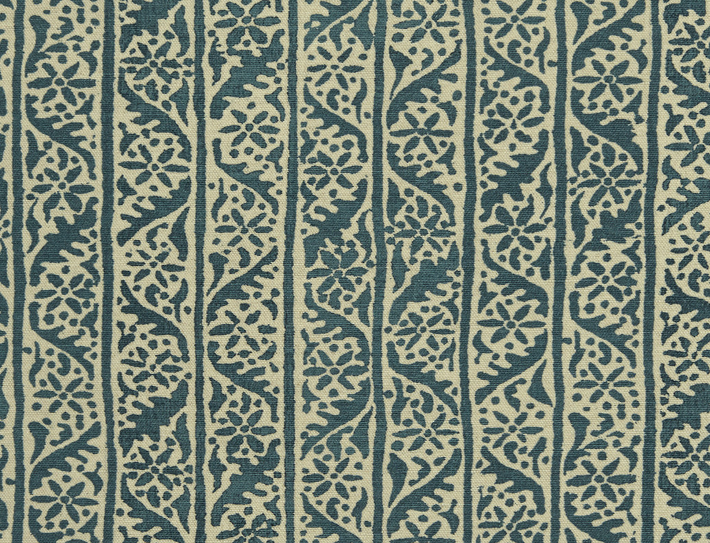George Spencer Twining Ivy Stripe Print Fabric- Hedera / Pacific 1.85 yds 390/01 George Spencer Twining Ivy Stripe Print Fabric- Hedera / Pacific 1.85 yds 390/01