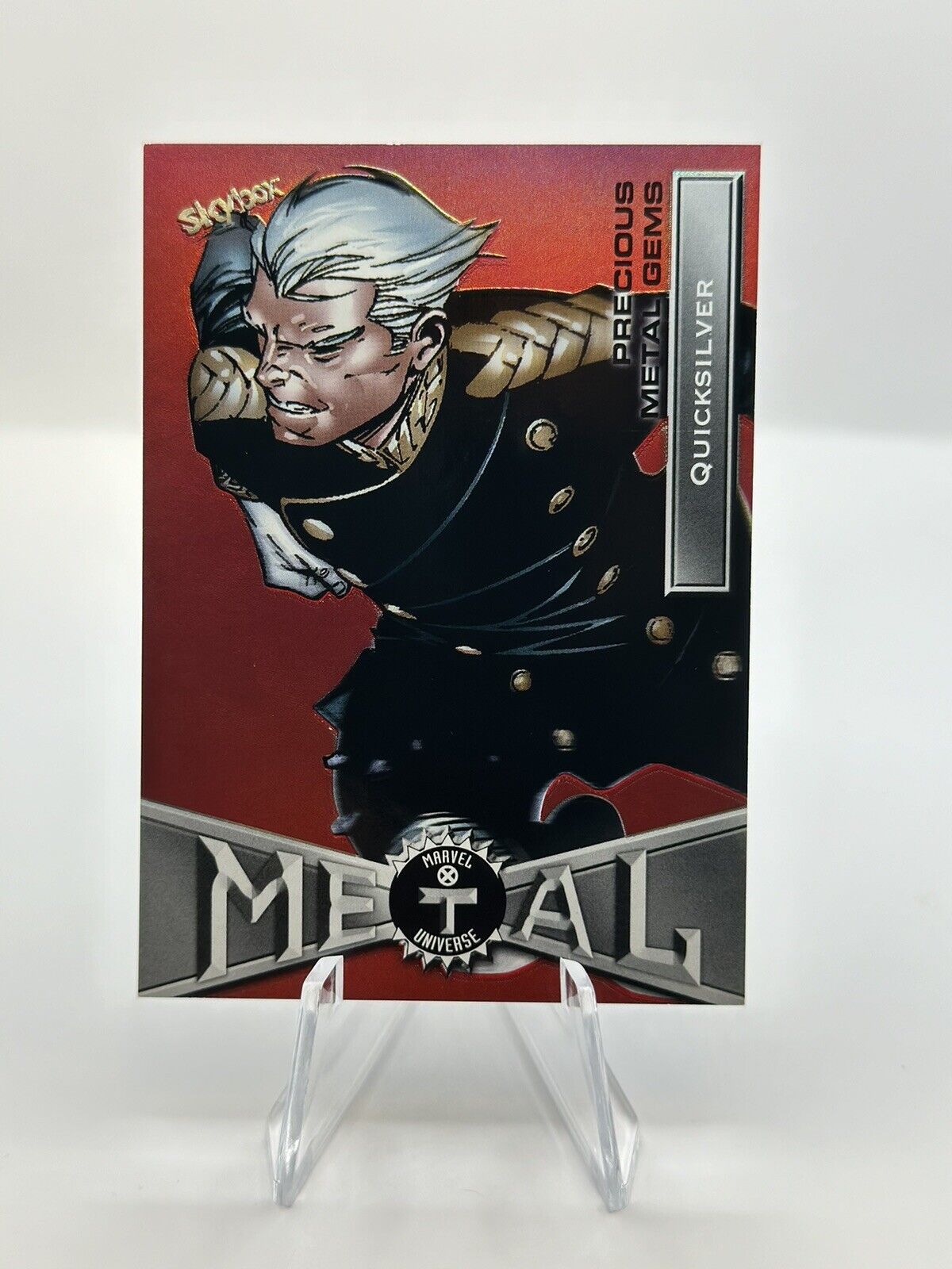 2020 UD Marvel X-Men Metal Precious Metal Gems PMG Red 11/100 Quicksilver
