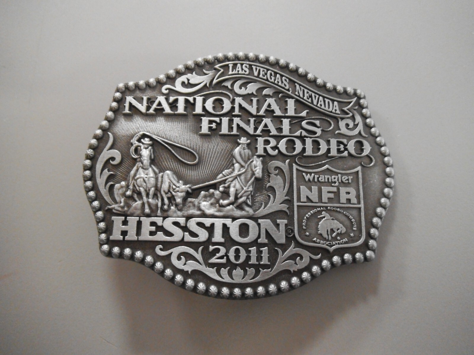Hesston 2011 National Finals Rodeo belt buckle Hesston 2011 National Finals Rodeo belt buckle