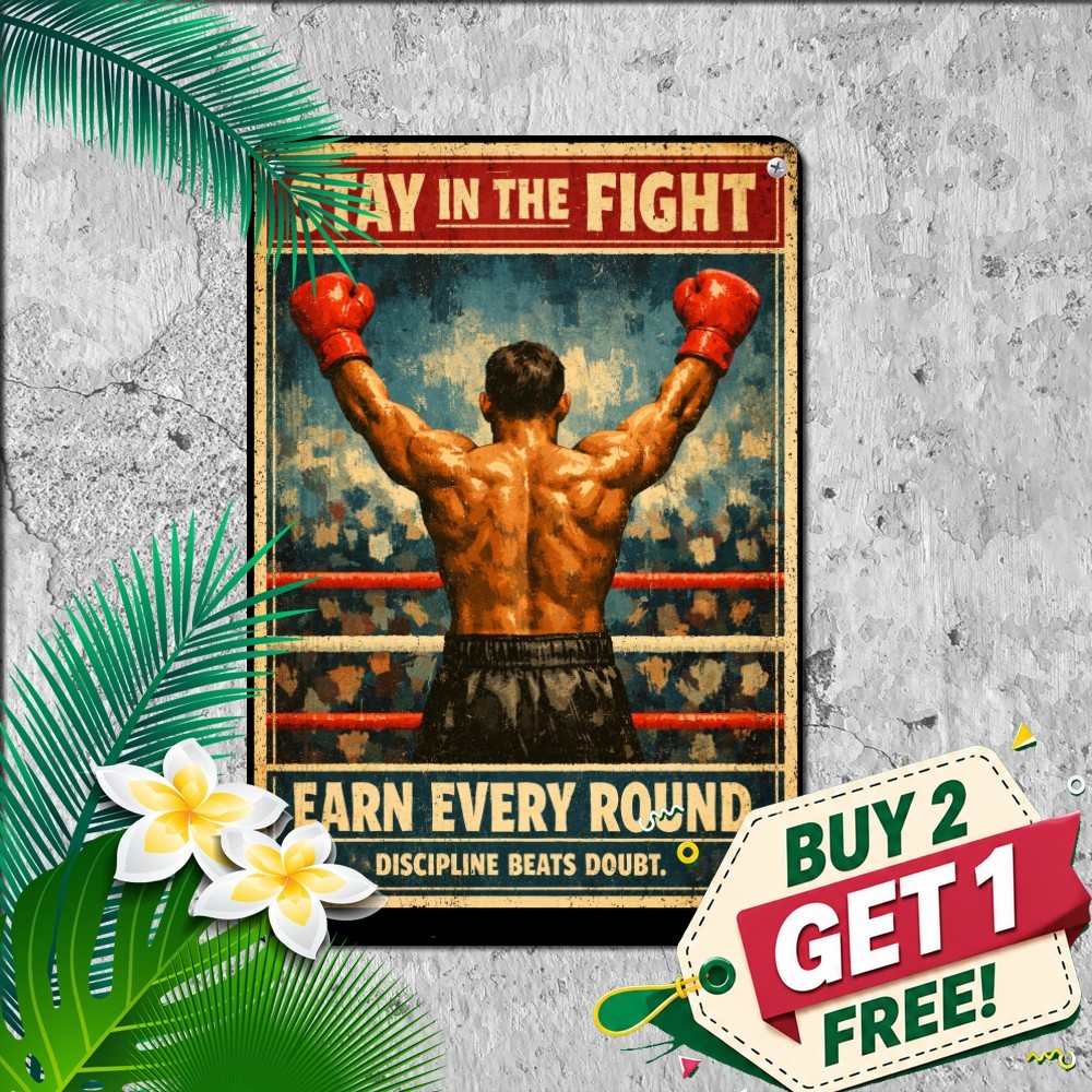 Boxing Champion The Dreamer Fight Night Sports Plaque Metal Tin Sign 8x12