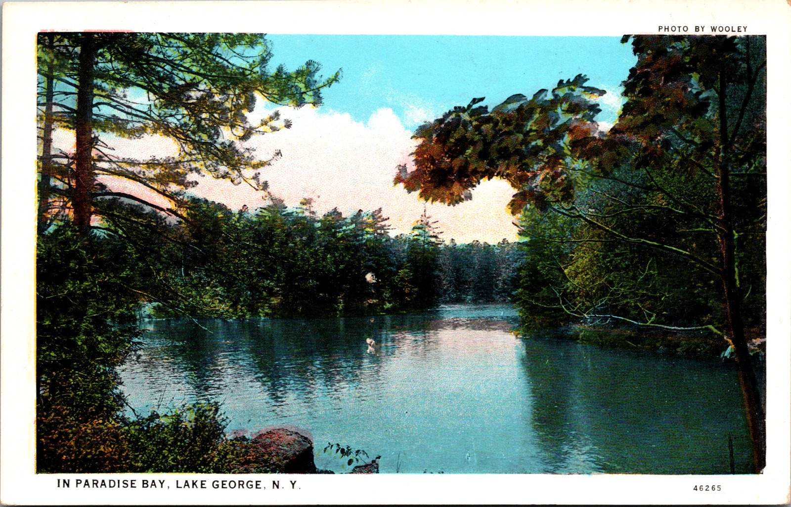 Vintage C. 1920's Paradise Bay Lake Scene Lake George New York NY Postcard  