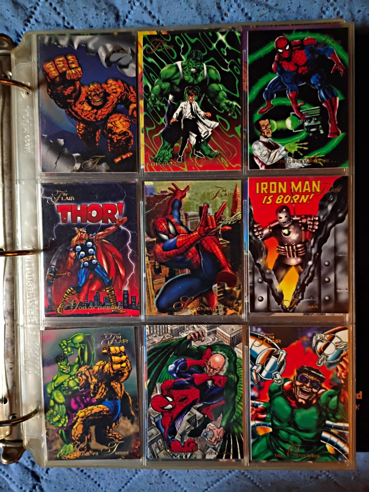 1994 Flair Marvel Base Set,Plus Multiple Inserts,Binder Included,Lot Pics