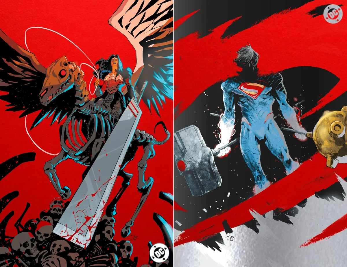 ABSOLUTE SUPERMAN + ABSOLUTE WONDER WOMAN FOIL SET | LTD TO 500 COPIES DEX SOY