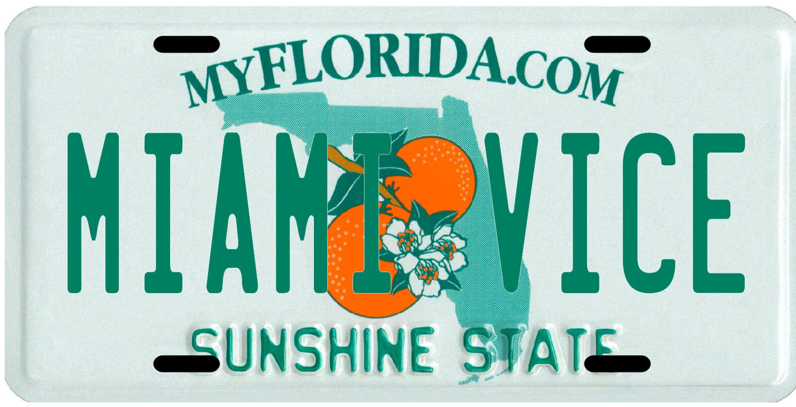 Miami Vice TV show movie Florida aluminum License plate