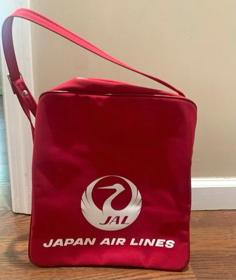 Vintage Japan Airlines JAL Red Shoulder Bag - Friendship Tours to China
