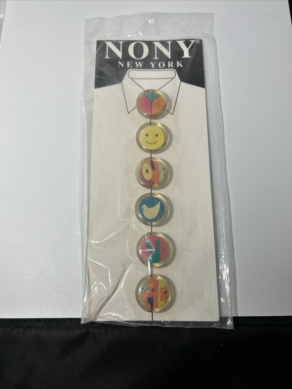 Vintage NONY New York Button Covers Set-6 Multi Colored Covers