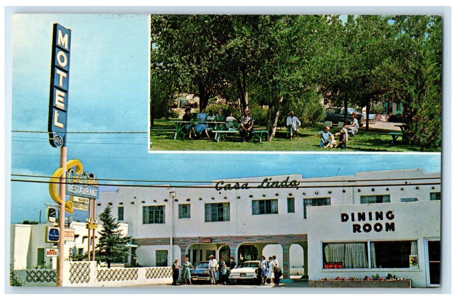 New Casa Linda Motel And Restaurant Dining Room Gallup New Mexico NM Postcard