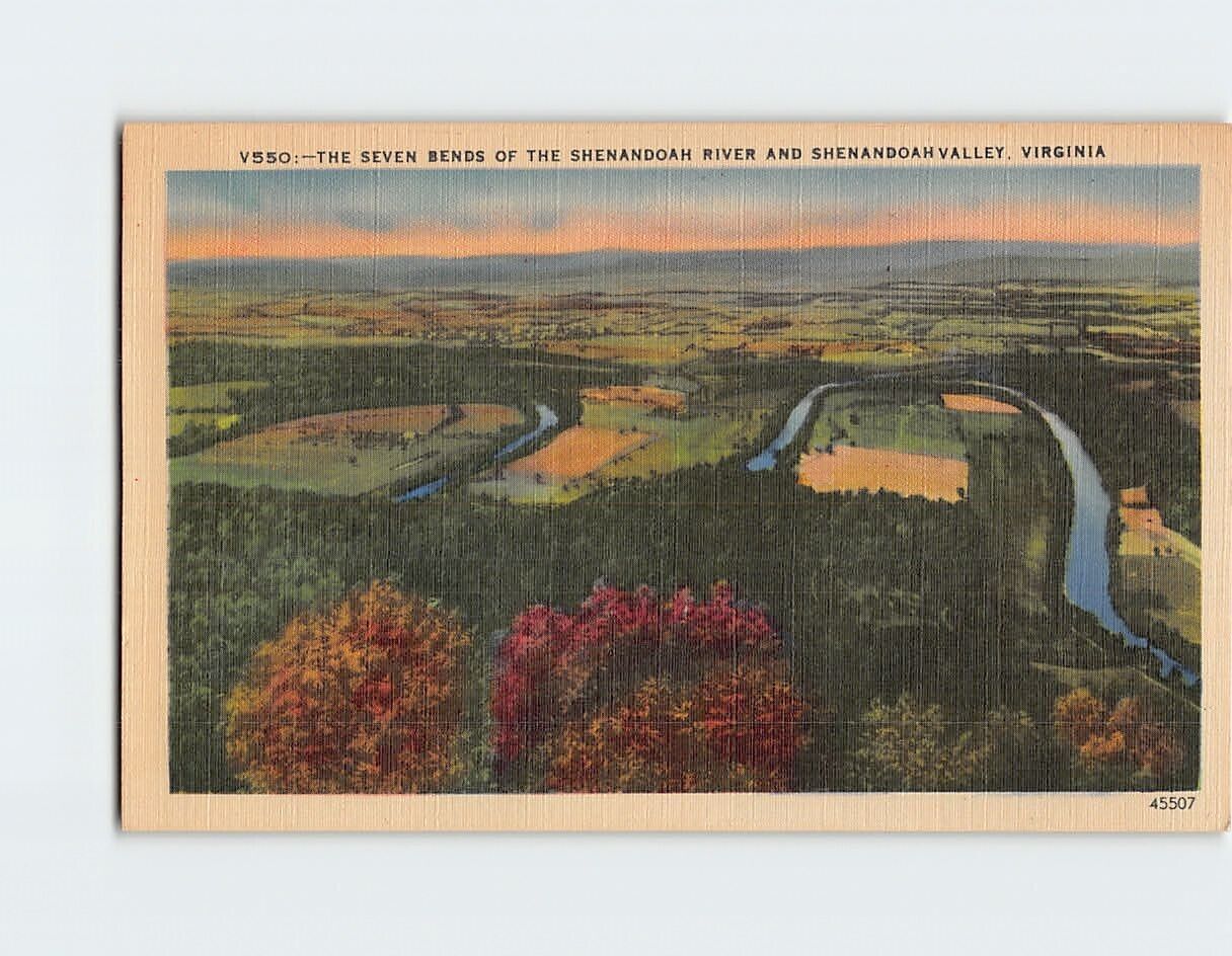 Postcard The Seven Bends of the Shenandoah River & Shenandoah Valley Virginia