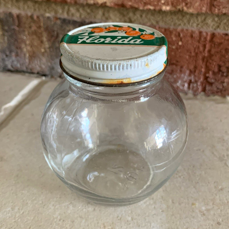 Florida Oranges Souvenir Jar Glass Jar with Lid Florida Souvenir Jar