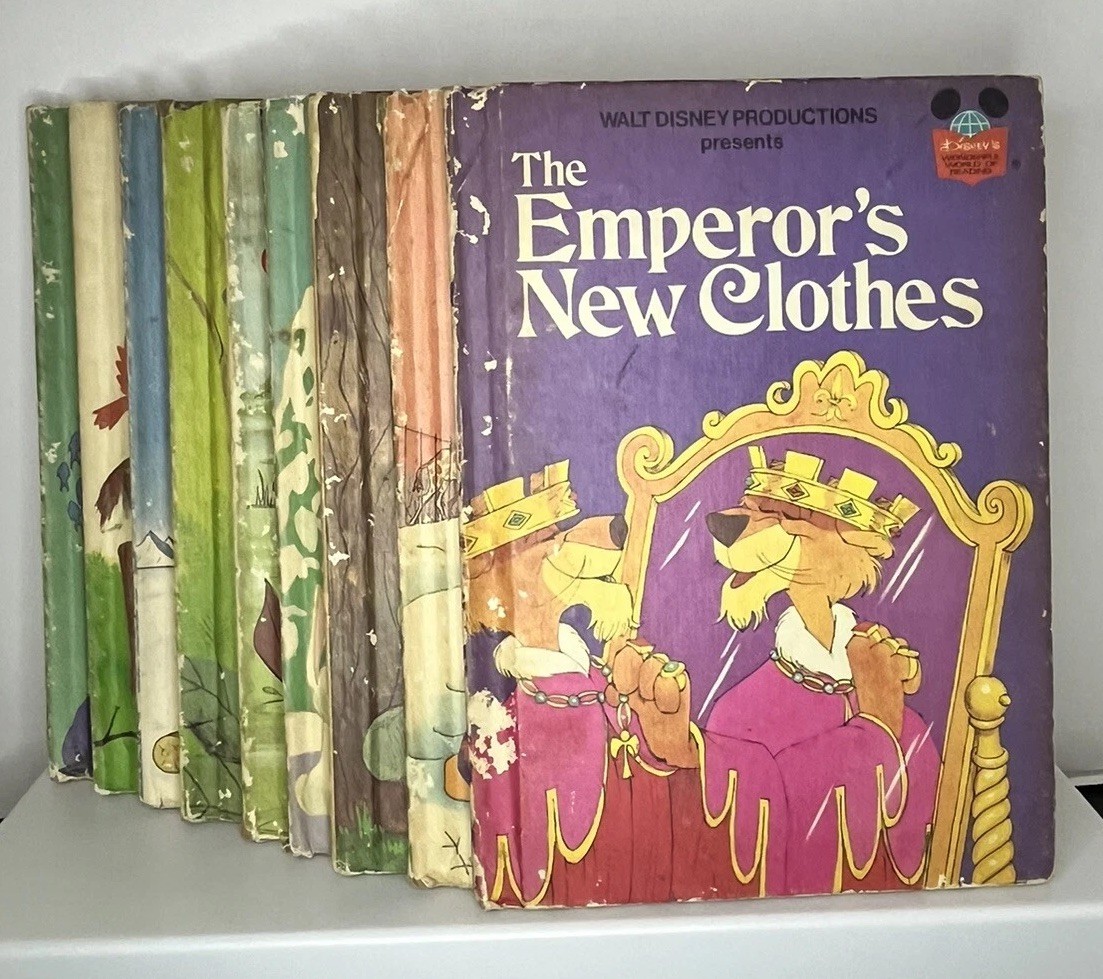 1970’s/1980’s Walt Disney Vintage Hardcover Books Original Story Set Of 9 Books